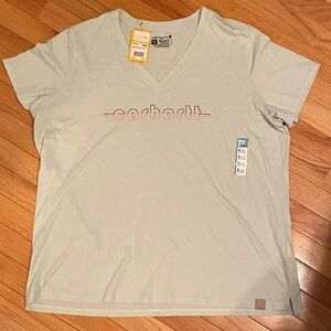 Carhartt  Women’s Mint V-Neck Tee Relaxed Fit Lightweight NWT